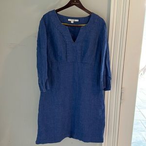 Boden. Linen dress. French blue. Size 8 long - US.